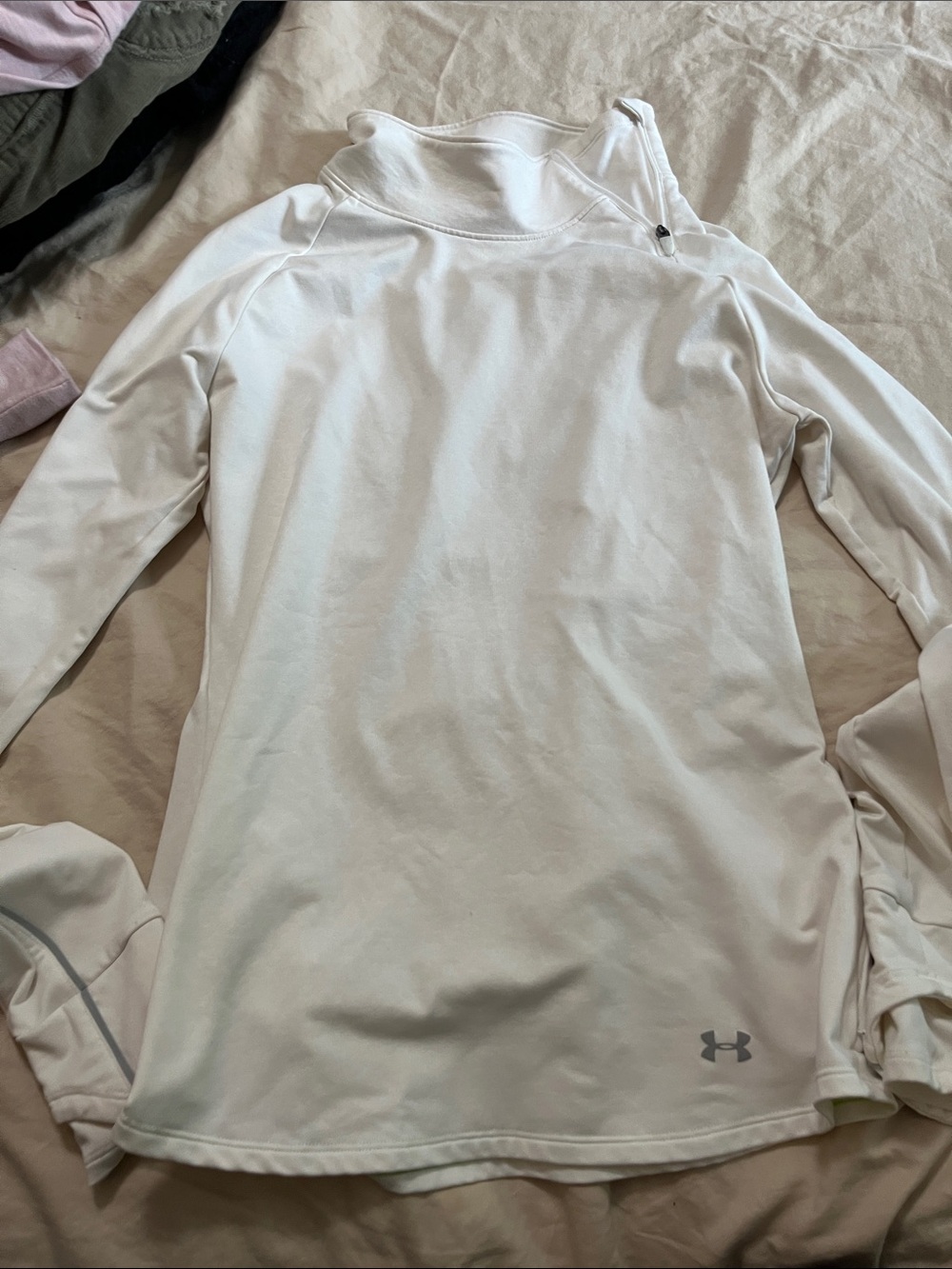Under Armour White Half-Zip Performance Top